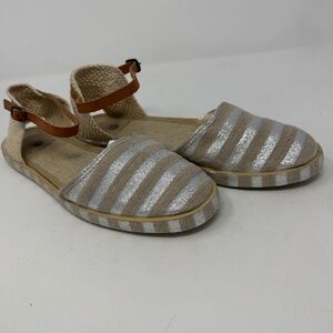 Fly London Women’s Metallic Stripe Flat Sandals EU Size 39 (US Size 8)